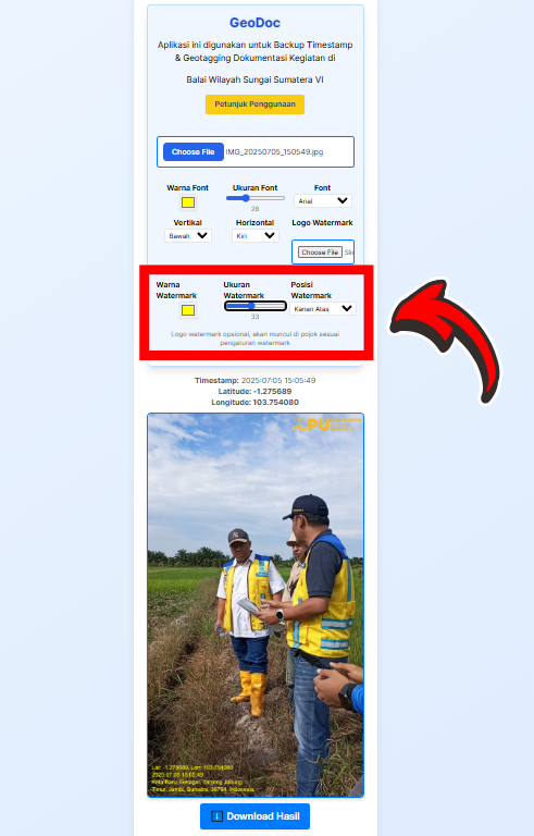 Atur Letak Watermark
